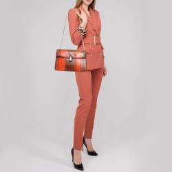 مملوكة مسبقًا Bvlgari Orange Karung Leather Medium Serpenti Forever Shoulder Bag