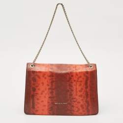 مملوكة مسبقًا Bvlgari Orange Karung Leather Medium Serpenti Forever Shoulder Bag