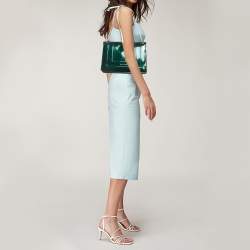 Pre Owned Bvlgari Green Patent Leather Medium Serpenti Forever Shoulder Bag