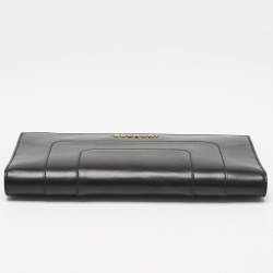 Pre Owned Bvlgari Black Leather Serpenti Forever Bifold Long Wallet