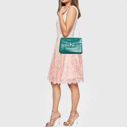 Pre Owned Bvlgari Green Leather Medium Serpenti Forever Shoulder Bag