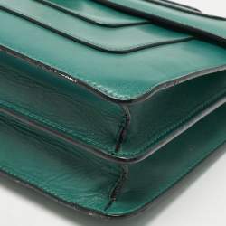 Pre Owned Bvlgari Green Leather Medium Serpenti Forever Shoulder Bag