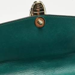 Pre Owned Bvlgari Green Leather Medium Serpenti Forever Shoulder Bag