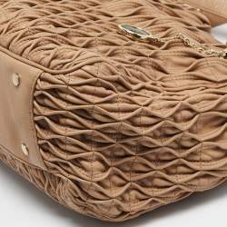 Pre Owned Bvlgari Beige Matelasse Leather Monete Tote