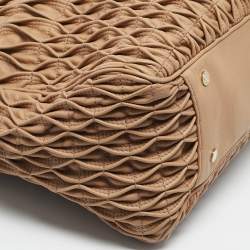 Pre Owned Bvlgari Beige Matelasse Leather Monete Tote