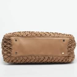 Pre Owned Bvlgari Beige Matelasse Leather Monete Tote