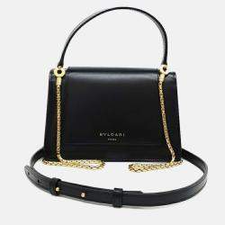 Pre Owned Bvlgari Black Leather X Alexander Wang Serpenti Tote and Shoulder Bag