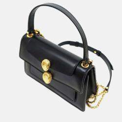 Pre Owned Bvlgari Black Leather X Alexander Wang Serpenti Tote and Shoulder Bag