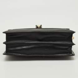 Pre Owned Bvlgari Black Leather Medium Serpenti Forever Shoulder Bag