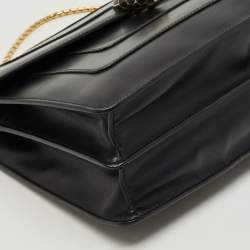 Pre Owned Bvlgari Black Leather Medium Serpenti Forever Shoulder Bag