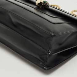 Pre Owned Bvlgari Black Leather Medium Serpenti Forever Shoulder Bag
