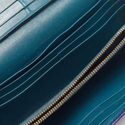 Pre Owned Bvlgari Navy Blue Leather Bvlgari Bvlgari Clip Continental Wallet