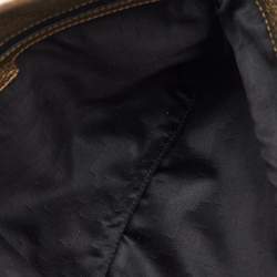 Pre Owned Bvlgari Gold Metallic Leather Monete Coin Flap Clutch