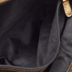 Pre Owned Bvlgari Gold Metallic Leather Monete Coin Flap Clutch