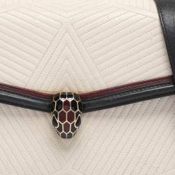 Pre Owned Bvlgari Tricolor Leather Serpenti Diamond Blast Shoulder Bag