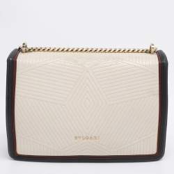 Pre Owned Bvlgari Tricolor Leather Serpenti Diamond Blast Shoulder Bag