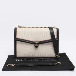 Pre Owned Bvlgari Tricolor Leather Serpenti Diamond Blast Shoulder Bag