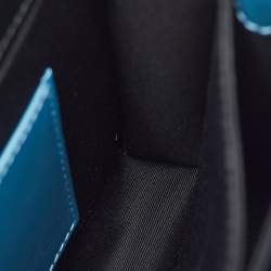 Pre Owned حقيبة بولغاري يد علوية سيربينتي فوريفر صغيرة جلد لامع أزرق