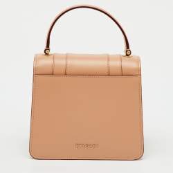 Pre Owned Bvlgari Beige Leather Serpenti Forever Small Top Handle Bag