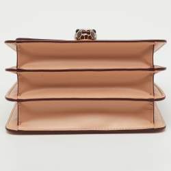 Pre Owned Bvlgari Beige Leather Serpenti Forever Small Top Handle Bag