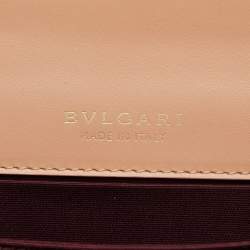 Pre Owned Bvlgari Beige Leather Serpenti Forever Small Top Handle Bag