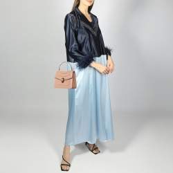 Pre Owned Bvlgari Beige Leather Serpenti Forever Small Top Handle Bag