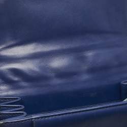 Pre Owned Bvlgari Navy Blue Leather Serpenti Forever Top Handle Bag