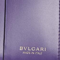Pre Owned Bvlgari Green Leather Serpenti Forever Trifold Wallet