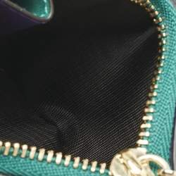 Pre Owned Bvlgari Green Leather Serpenti Forever Trifold Wallet