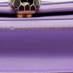 Pre Owned Bvlgari Purple Leather Serpenti Forever Small Top Handle Bag