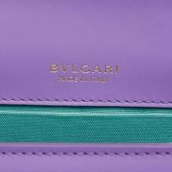 Pre Owned Bvlgari Purple Leather Serpenti Forever Small Top Handle Bag