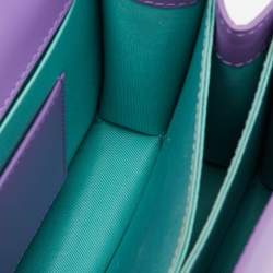 Pre Owned Bvlgari Purple Leather Serpenti Forever Small Top Handle Bag