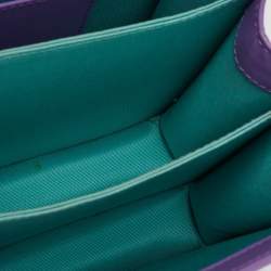 Pre Owned Bvlgari Purple Leather Serpenti Forever Small Top Handle Bag