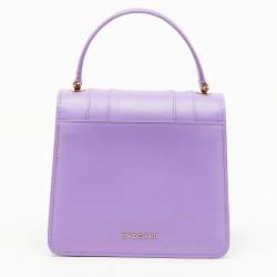 Pre Owned Bvlgari Purple Leather Serpenti Forever Small Top Handle Bag