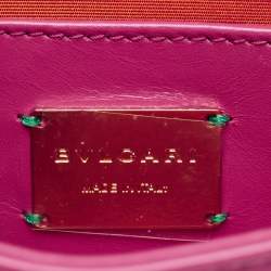 Pre Owned Bvlgari Fuchsia Stingray and Leather Small Serpenti Forever Crossbody Bag
