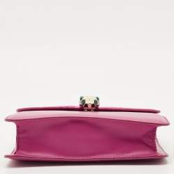 Pre Owned Bvlgari Fuchsia Stingray and Leather Small Serpenti Forever Crossbody Bag