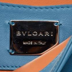 Pre Owned Bvlgari Light Blue Quilted Leather Mini Serpenti Cabochon Shoulder Bag