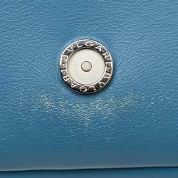 Pre Owned Bvlgari Light Blue Quilted Leather Mini Serpenti Cabochon Shoulder Bag