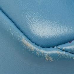 Pre Owned Bvlgari Light Blue Quilted Leather Mini Serpenti Cabochon Shoulder Bag