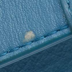 Pre Owned Bvlgari Light Blue Quilted Leather Mini Serpenti Cabochon Shoulder Bag