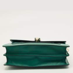 Pre Owned Bvlgari Green Leather Medium Serpenti Forever Shoulder Bag
