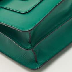 Pre Owned Bvlgari Green Leather Medium Serpenti Forever Shoulder Bag