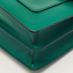 Pre Owned Bvlgari Green Leather Medium Serpenti Forever Shoulder Bag