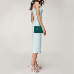 Pre Owned Bvlgari Green Leather Small Serpenti Forever Crossbody Bag