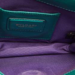 Pre Owned Bvlgari Green Leather Small Serpenti Forever Crossbody Bag