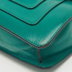 Pre Owned Bvlgari Green Leather Small Serpenti Forever Crossbody Bag