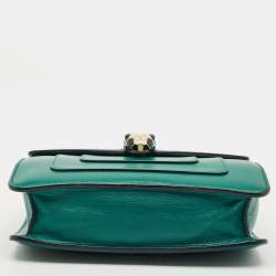 Pre Owned Bvlgari Green Leather Small Serpenti Forever Crossbody Bag