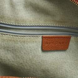 Pre Owned Bvlgari Brown Leather Double Pocket Dome Satchel