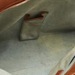 Pre Owned Bvlgari Brown Leather Double Pocket Dome Satchel