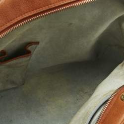 Pre Owned Bvlgari Brown Leather Double Pocket Dome Satchel